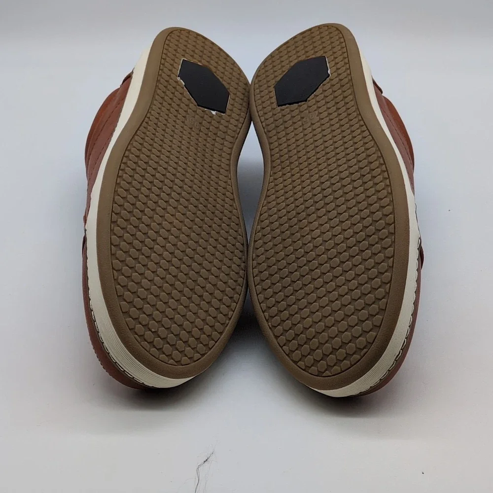 Jonsen Milan Shoes Mens Amy877 Brown 9.5 Leather Sneaker Walking Comfort NEW